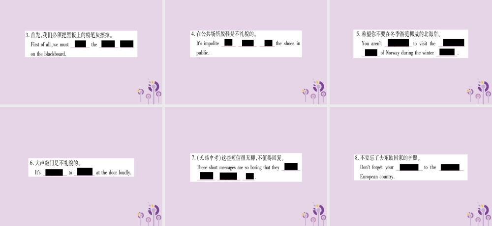 九年级英语全册 Unit 10 You re supposed to shake hands语法精讲与精练作业课件 (新版)人教新目标版 课件