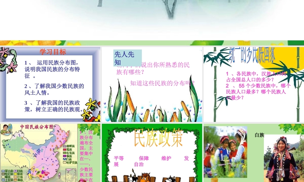 八年级地理上册 第第一章第四节 中国的民族课件 湘教版 课件