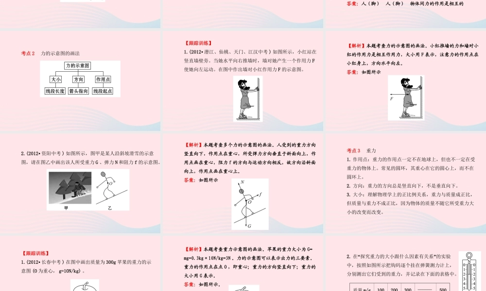 八年级物理全册 第六章 熟悉而陌生的力阶段专题复习课件 (新版)沪科版 课件