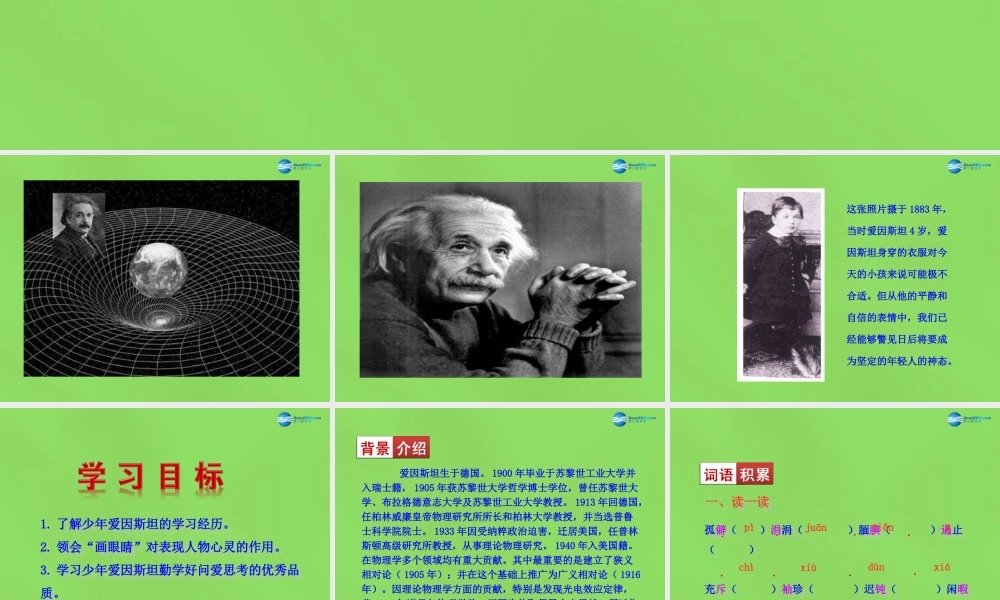 七年级语文下册 8 少年爱因斯坦课件 语文版 课件