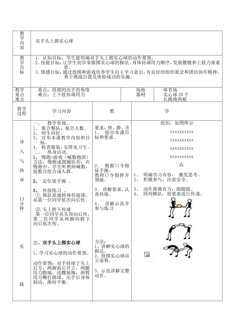 初中体育实心球教案设计郭晓琪_第2页