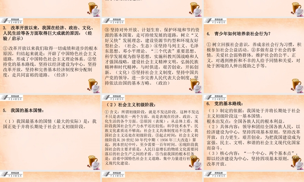 中考政治冲刺复习 第八章 关注社会发展课件