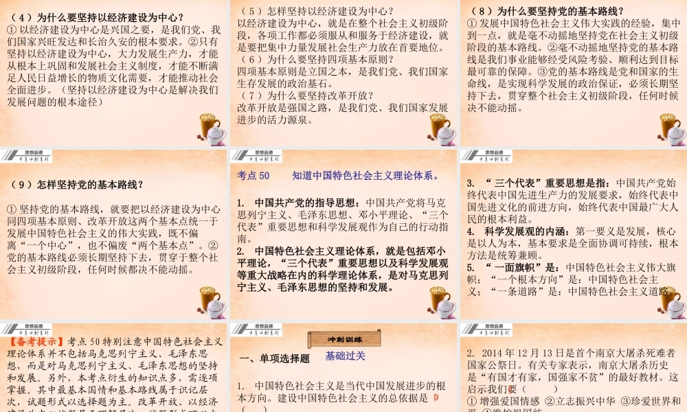 中考政治冲刺复习 第八章 关注社会发展课件