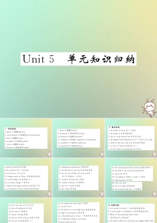 九年级英语全册 Unit 5 What are the shirts made of单元知识归纳课件 (新版)人教新目标版 课件