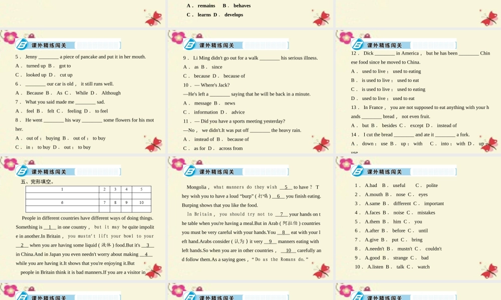九年级英语全册 Unit 10 You re supposed to shake hands Section B(2a 2e)课件 (新版)人教新目标版 课件
