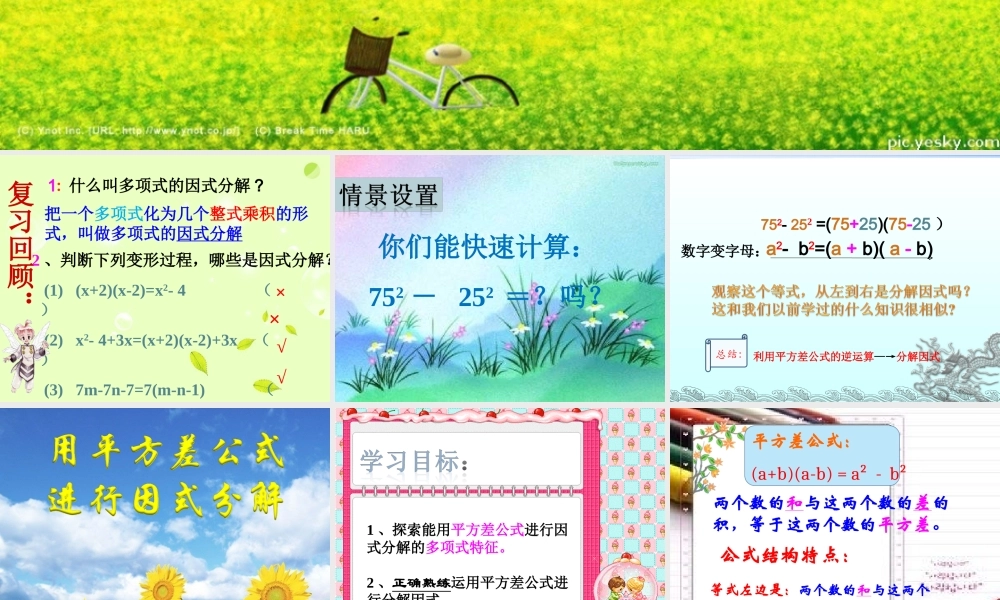 因式分解-平方差公式法