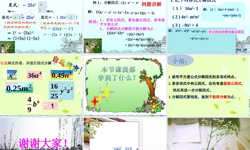 因式分解-平方差公式法