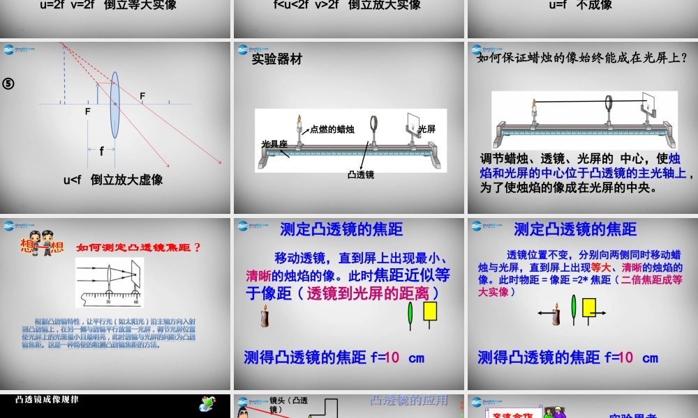 八年级物理上册 5.3 凸透镜成像的规律课件2 (新版)新人教版 课件