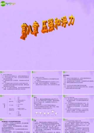 八年级物理下册 第8章压强与浮力复习课件 北师大版 课件