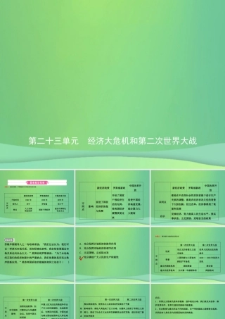 中考历史复习 第二十三单元 经济大危机和第二次世界大战课件