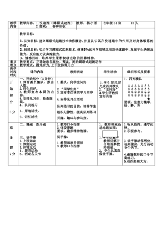 蹲踞式起跑--水平四--教学设计