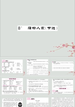 九年级语文下册 第二单元 8(蒲柳人家(节选))课堂过关演练课件 新人教版 课件