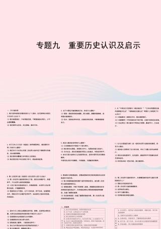 中考历史 专题九 重要历史认识及启示复习课件 北师大版 课件