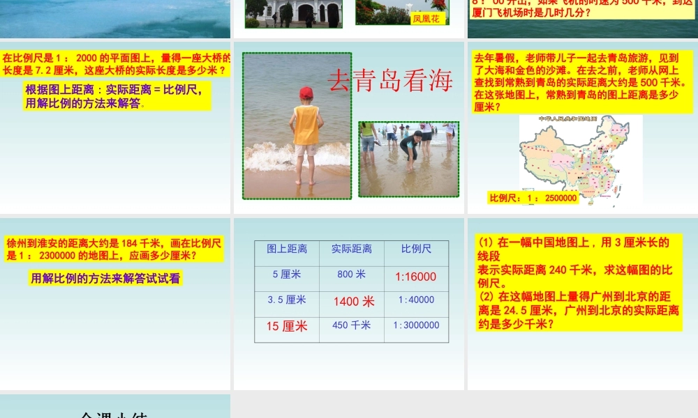 北师大版数学六年级下册《比例尺的运用》课件
