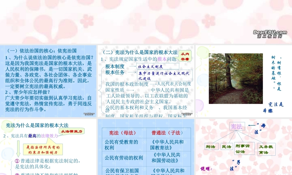 政治宪法是国家的根本大法 课件