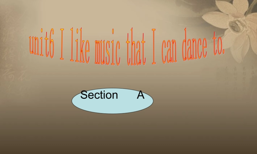 九年级英语(Unit 6 I like music that I can dance to)课件 人教新目标版 课件