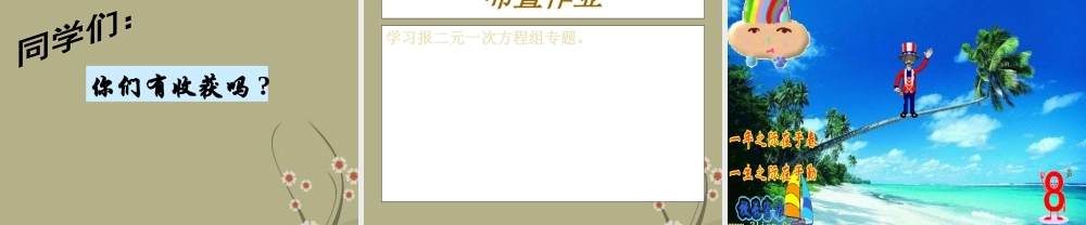 中学七年级数学下册 第八章(二元一次方程组)复习课件2 新人教版 课件