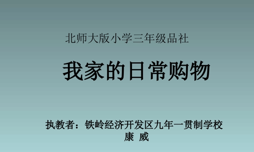1我家的日常购物