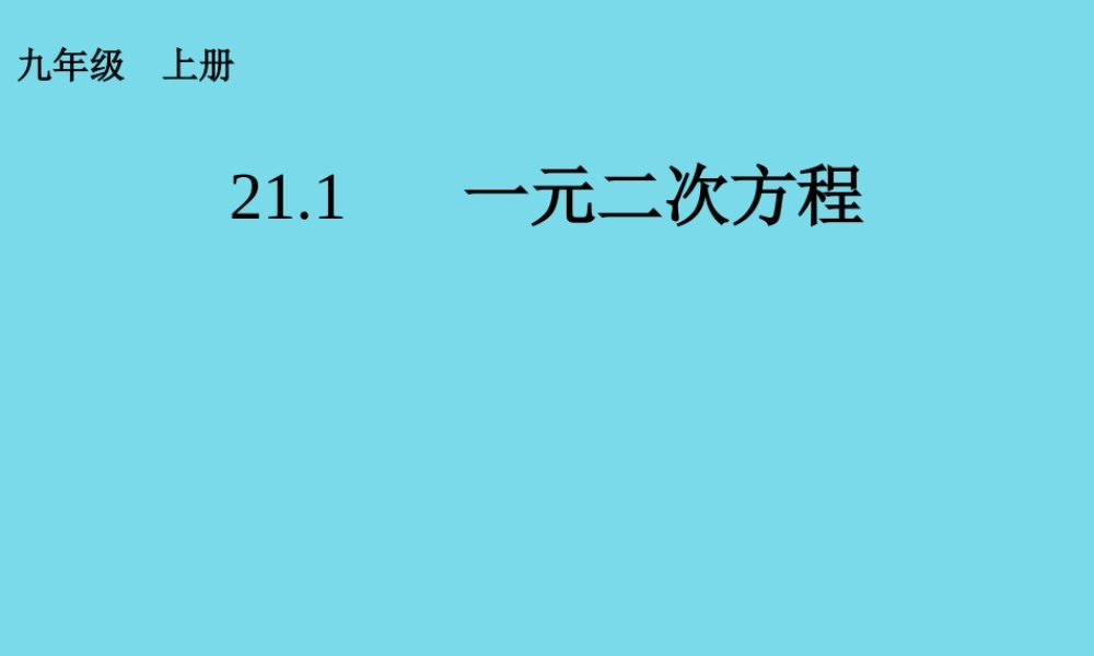 九年级数学上册 211 一元二次方程课件 (新版)新人教版 课件