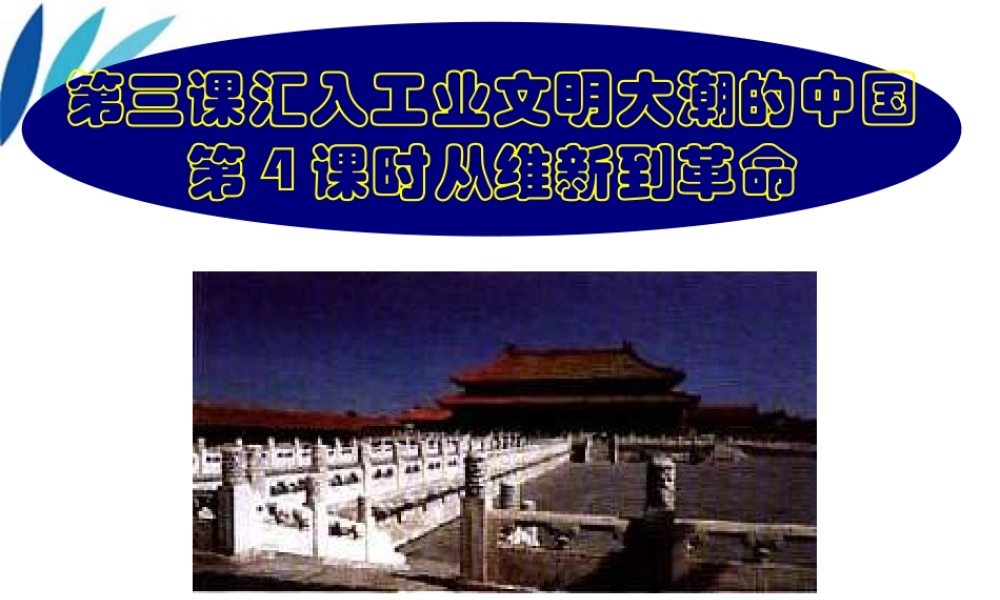 八年级历史下册 第三课汇入工业文明大潮的中国第4课时从维新到革命课件 人教新课标版 课件