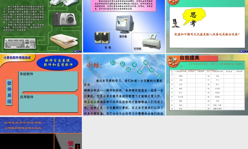 八年级信息技术 认识计算机课件 山西版 课件