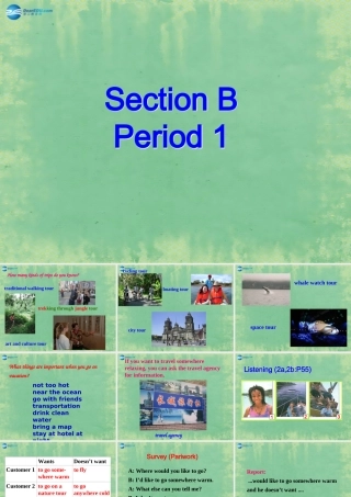 九年级英语全册 Unit 7 Where would you like to visit？Section B1课件 人教新目标版 课件