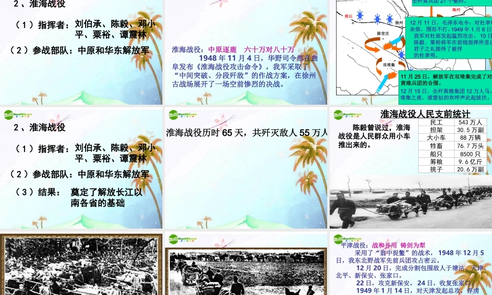 历史人教版新课标八年级上册第五单元之(战略大决战)课件