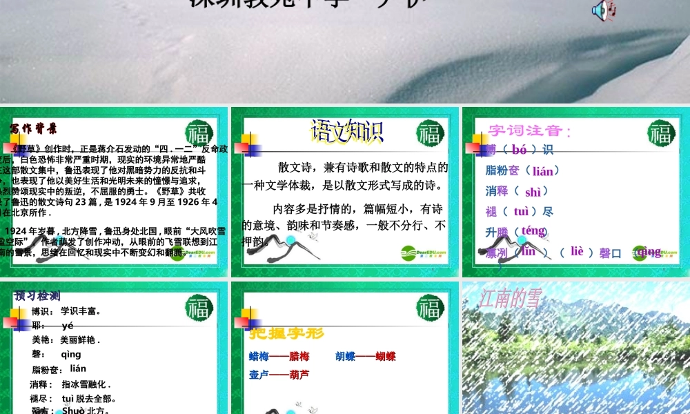 八年级语文下册(雪)教学课件 人教新课标版 课件