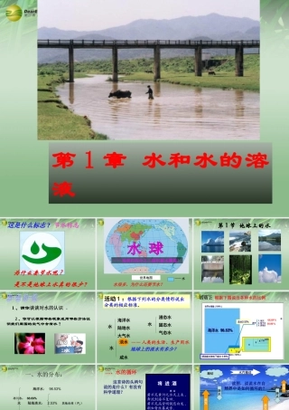 八年级科学上册(1.1 地球上的水)课件 浙教版 课件