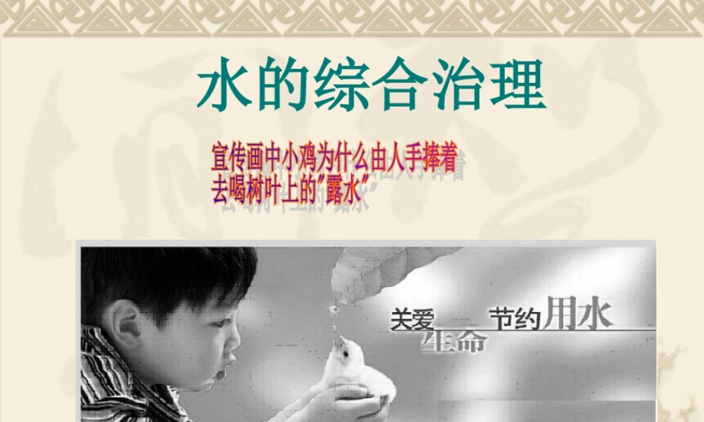 人教版初三化学水的综合治理 课件