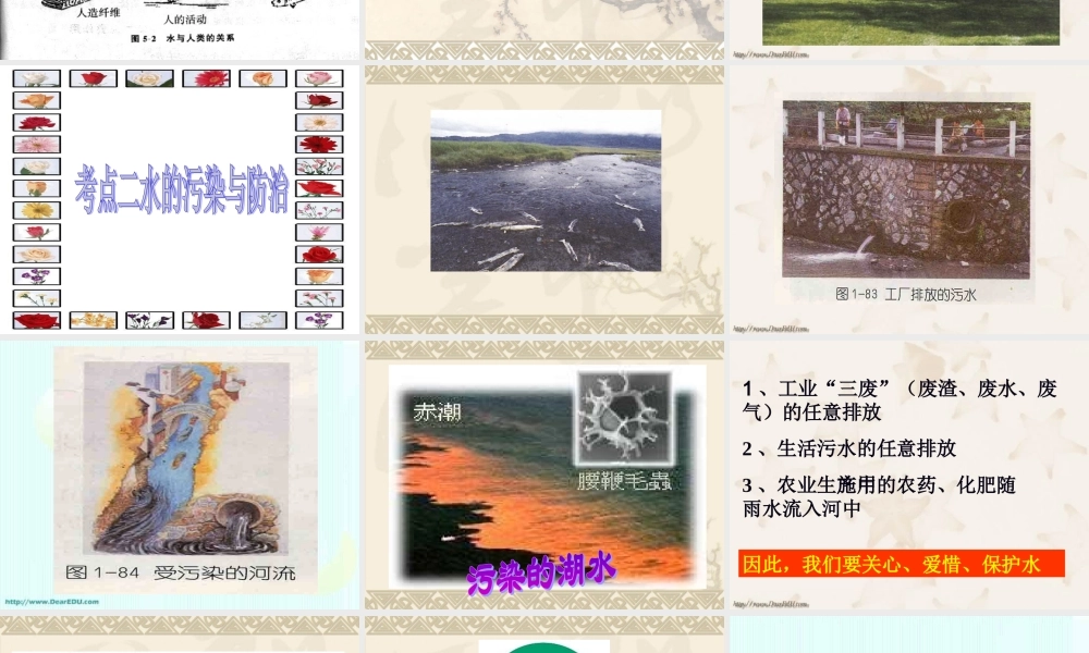 人教版初三化学水的综合治理 课件