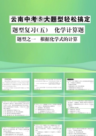 中考化学总复习 题型复习(五)化学计算题课件
