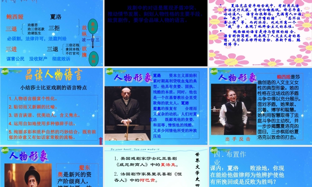 九年级语文下册 第一单元(威尼斯商人)课件 苏教版 课件