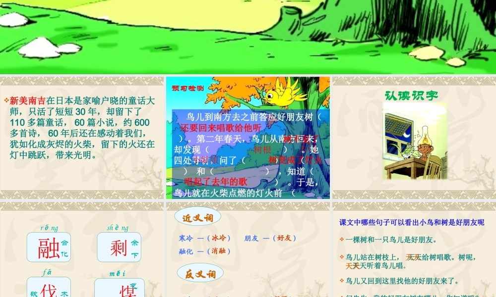 11、《去年的树》(完美版)PPT课件