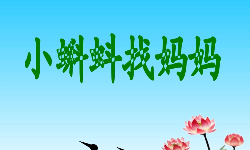 1小蝌蚪找妈妈