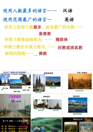 第五章第三节人类的聚居地课件