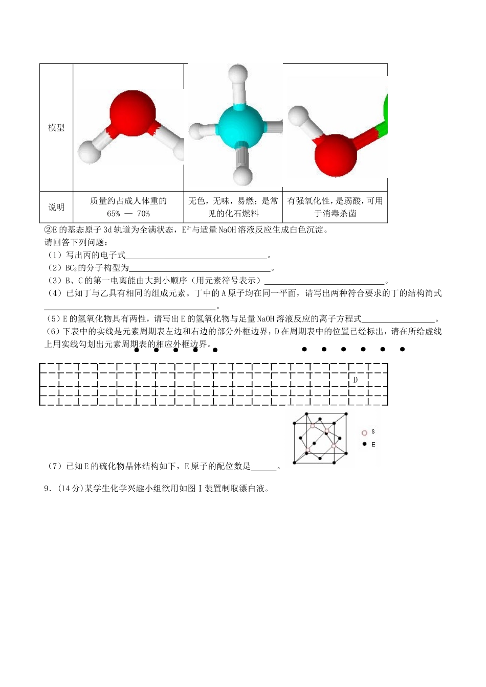 高2012级化学周考试题_第2页