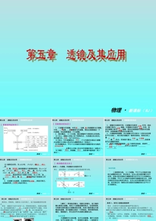 【复习全案人教通用】2013-2014学年八年级物理上册：第五章　透镜及其应用课件（29PPT，回眸教材析知识+典例精析+实战演习）