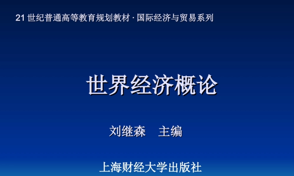 《世界经济概论》