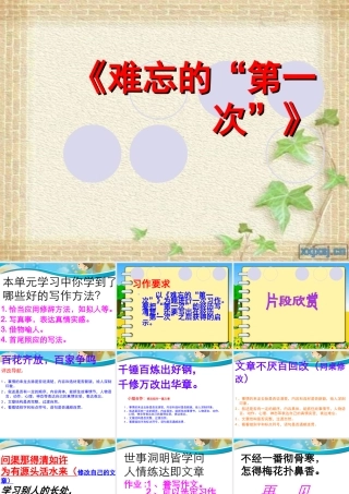 《难忘的第一次》习作课课件