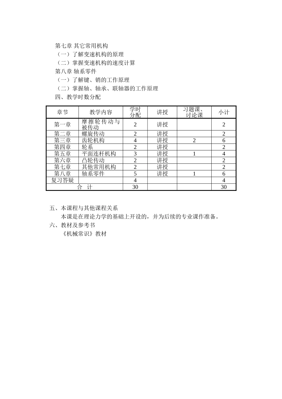 《机械常识》教学大纲_第2页