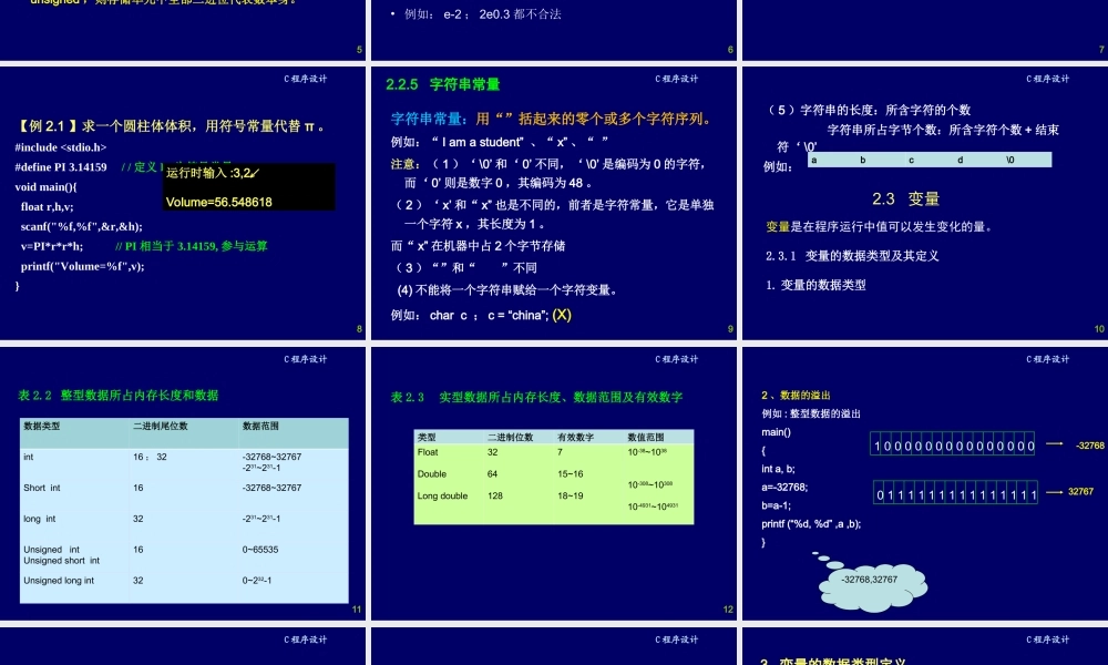 C程序设计-数据类型及运算符
