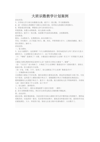 大班识数教学计划案例