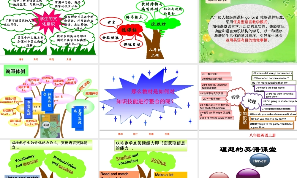 八年级英语说课标说教材