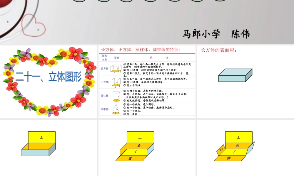 六年级下册第六单元立体图形课件