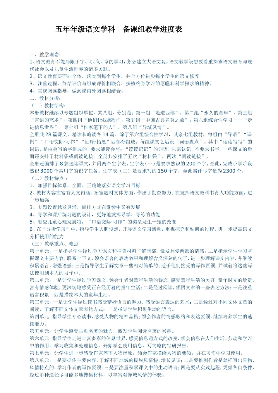 五年级语文备课组进度表_第1页