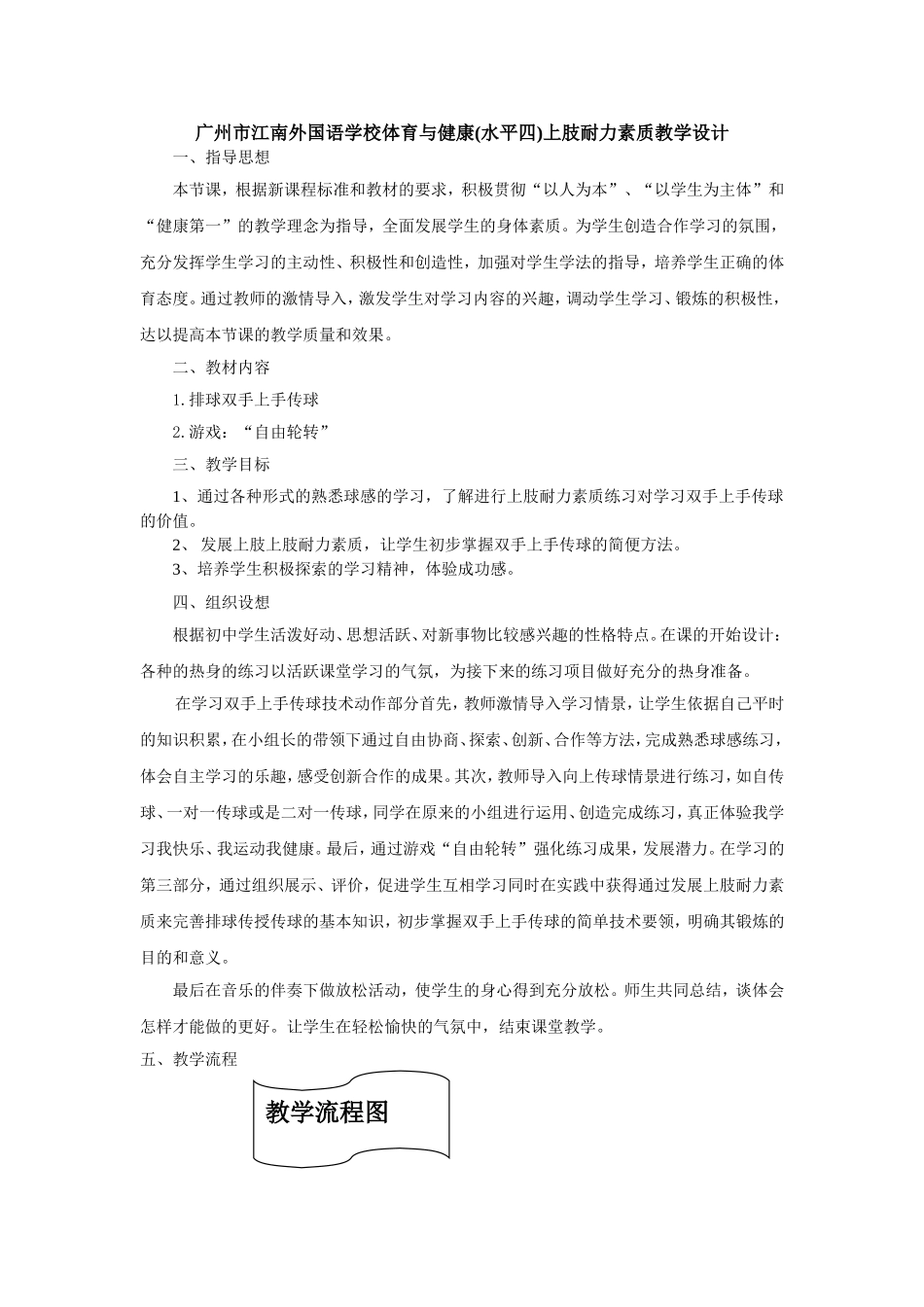 2013年广州市江南中学初级上肢耐力素质教学设计,_第1页