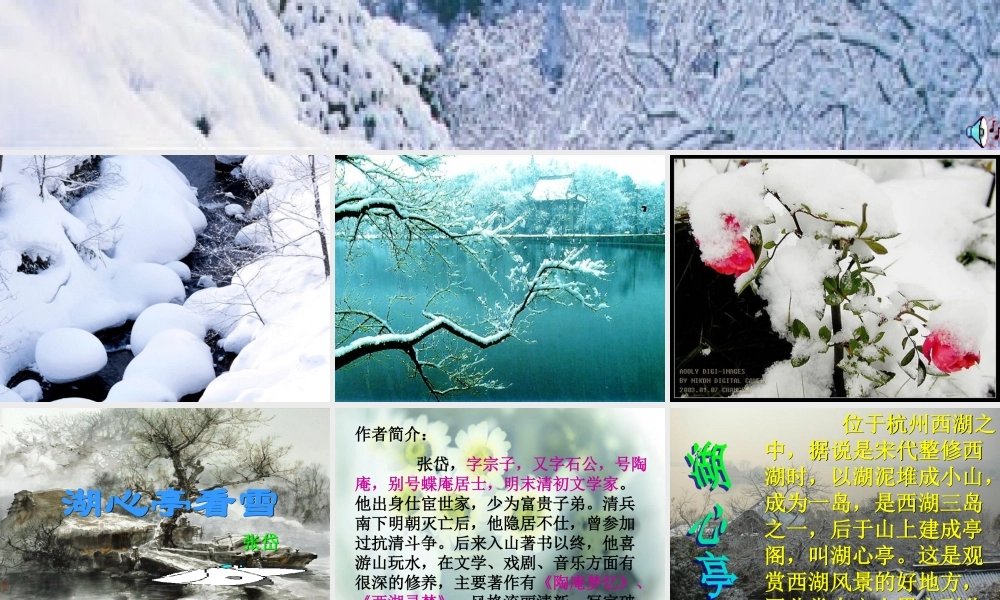 八年级语文上册《湖心亭看雪》优秀课件