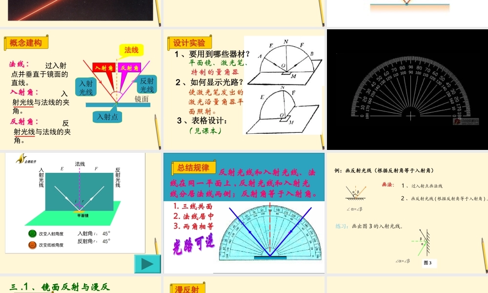 九年级物理 35光的反射课件 苏科版 课件