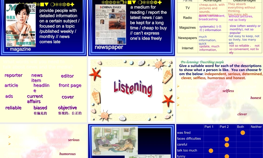 新课标 人教版Unit 2-warming up & listening.ppt 课件